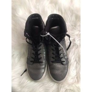 Supra Shoes Kids Skytop Pewter Black Girls Size 4 Sneakers SK13048 #1930
